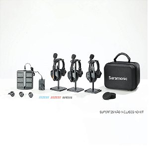 WiTalk9-3S | Sistema de Intercomunicação WiTalk9-3S Avançado com Headset Sem Fio de Orelha Única de 1,9GHz para 3 Pessoas com Comunicação Full-Duplex