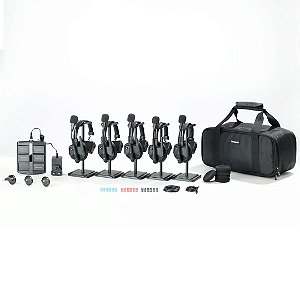 WiTalk9SE-5S | Sistema de Intercomunicação WiTalk9-5S Avançado com Headset Sem Fio de Orelha Única de 2,4GHz para 5 Pessoas com Comunicação Full-Duplex