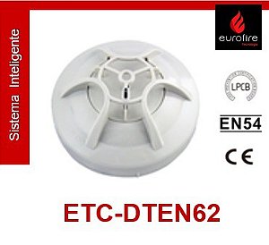 Detector Termovelocimétrico Endereçável Inteligente, com LPCB, CE, EN54 - Eurofire Tecnologia