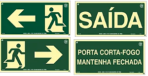 Placa Sinalização de Emergências Rota de Fuga ABNT