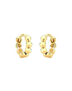 Brinco Argolinha Click Bolinhas 1cm - Banho de Ouro 18k