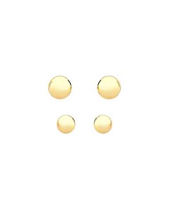 Brinco Duo Bolinhas - Banho de Ouro 18k
