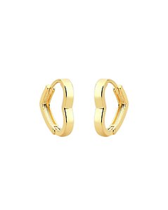 Brinco Argola Click Coração 1,8cm - Banho de Ouro 18k
