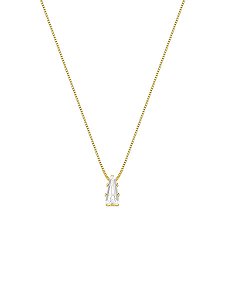 Colar Zircônia Trapézio 45cm - Banho de Ouro 18k