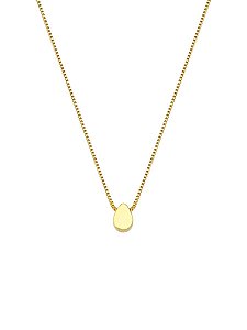 Colar Gota Lisa 40cm + 5cm de extensor - Banho de Ouro 18k