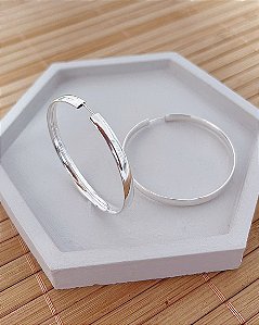 Brinco Argola Meia Cana Grossa 4mm 4,3cm - Prata 925