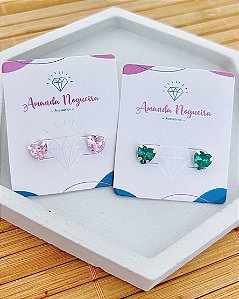 Brinco Ponto de Luz Coração 6mm - Prata 925