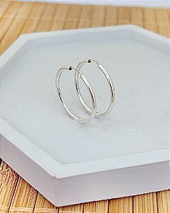 Brinco Argola Fio Redondo Encaixe 2,3cm - Prata 925