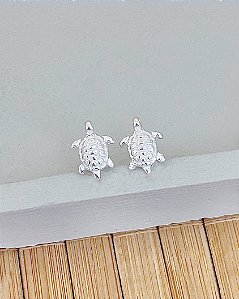 Brinco Tartaruga 0,7cm x 1cm - Prata 925