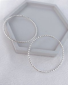 Brinco Argola Torcida Encaixe 2mm x 5,5cm - Prata 925