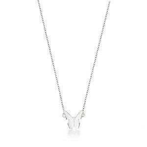 Colar Borboleta Origami 45cm - Prata 925
