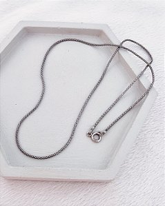 Colar Pipoca Envelhecido 1mm 45cm - Prata 925
