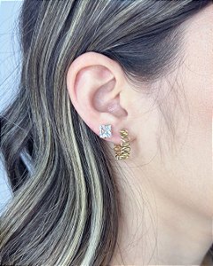 Brinco Argola Elos Gota 1,8cm - Banho de Ouro 18k