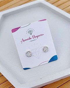 Brinco Redondo Cravejado 5mm - Prata 925