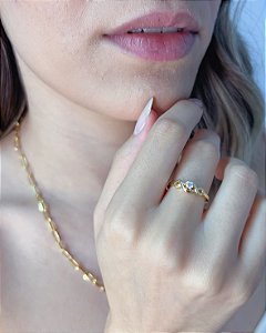 Anel Solitário Infinito - Banho de Ouro 18k