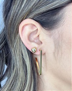 Brinco Coração Fofo 0,8cm - Banho de Ouro 18k