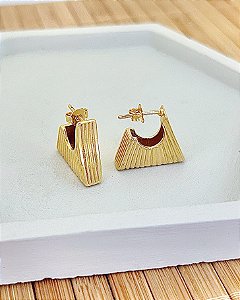 Brinco Argola Tijolinho 1,6cm - Banho de Ouro 18k