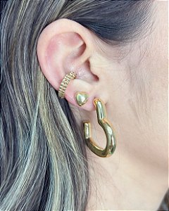 Piercing Fake Coração - Banho de Ouro 18k