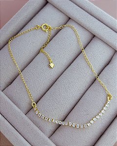 Tornozeleira Riviera 24cm + 5cm de extensor - Banho de Ouro 18k