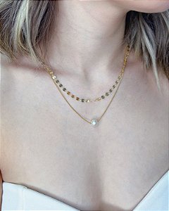 Colar Medalinhas 45cm + 5cm extensor - Banho de Ouro 18k