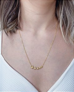 Colar 5 Estrelas 50cm - Banho de Ouro 18k