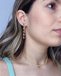 Colar Riviera Zircônia Incolor 40cm - Banho de Ouro 18k