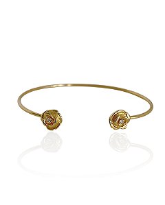Bracelete 2 Rosas - Banho de Ouro 18k