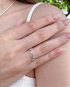 Anel Zig-Zag Fino - Prata 925