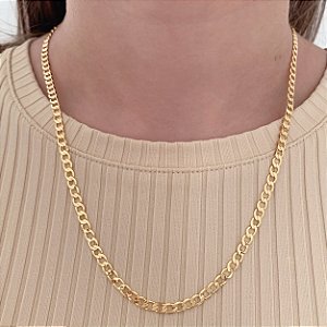 Colar Grumet 4mm  45cm - Banho de Ouro 18k