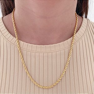 Colar Cordão Baiano 45cm - Banho de Ouro 18k
