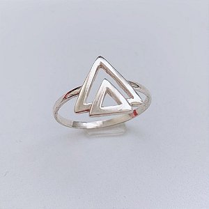 Anel Triangulo Duplo Vazado - Prata 925