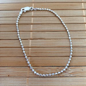 Pulseira Bolinha Diamantada 18,5cm - Prata 925