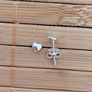 Brinco Mini Coração 0,4cm - Prata 925