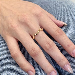 Anel Zig Zag - Banho a Ouro 18k