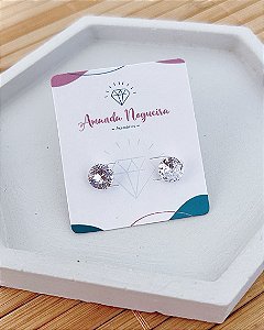 Brinco Ponto de Luz Zircônia  Redonda 8mm - Prata 925