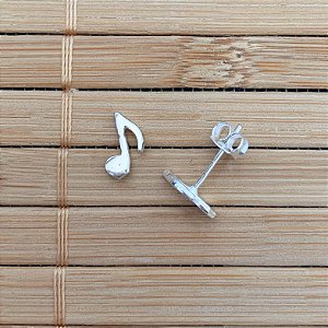 Brinco Nota Musical 0,9cm - Prata 925