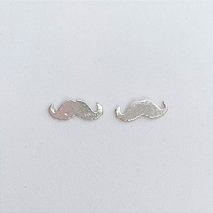 Brinco Bigode 1cm - Prata 925