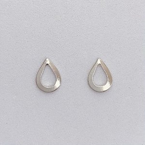 Brinco Gota Vazado 0,8cm - Prata 925