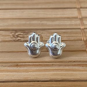 Brinco Mão de Fatima 0,9cm - Prata 925