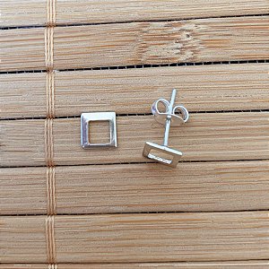 Brinco Quadrado Vazado 0,6cm - Prata 925