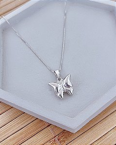 Colar Borboleta Cheia - Prata 925