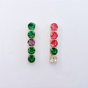 Brinco Riviera Colors Tons de Verde - Banho de Ouro 18k