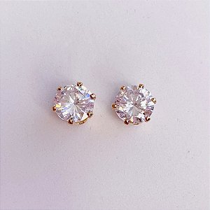 Brinco Ponto de Luz Zircônia Grande - Banho de Ouro 18k