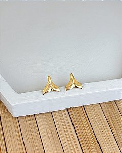 Brinco Rabo de Sereia Pequeno - Banho de Ouro 18k