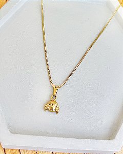 Colar Cabeça Menina 45cm - Banho de Ouro 18k