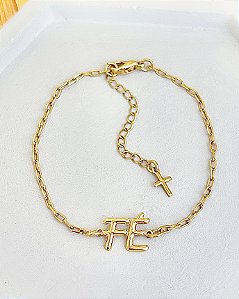 Pulseira Elo Cartier Fé 20cm - Banho de Ouro 18k