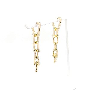 Brinco Longo Elos - Banho de Ouro 18k
