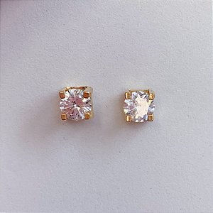 Brinco Ponto de Luz Caixa Quadrada 5mm - Banho de Ouro 18k