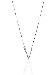 Colar V Veneziana 45cm - Prata 925