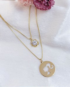 Colar Barbie 2,1cm 45cm - Banho de Ouro 18k